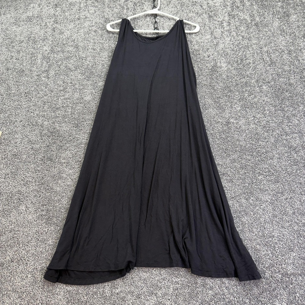 Croft & Barrow Dress Womens 1X Black Maxi Swing Tank Jersey Stretch Casual